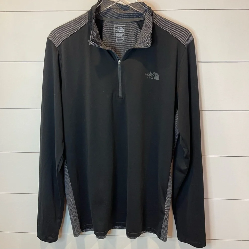 The North Face Black & Gray Quarter-Zip Pullover Mens Size Large